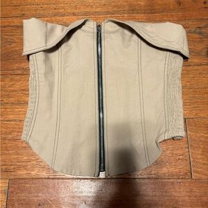 Zara Tan Corset Top with Zipper